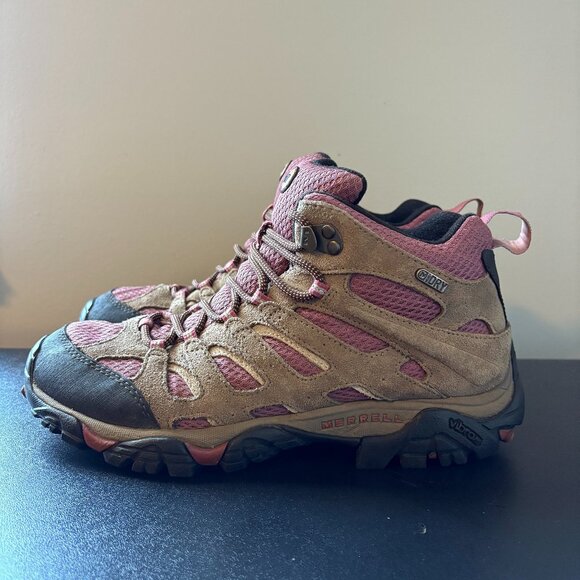 Merrell Moab 2 Mid Women's Size 10 Waterproof Hiking Boots Boulder Blush J24454 - Picture 1 of 8
